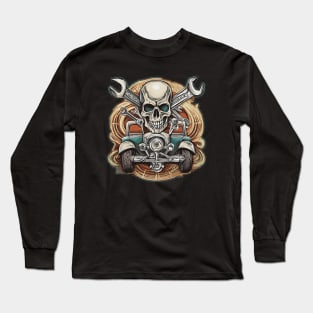 Fire hotrod and skull Long Sleeve T-Shirt